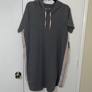 NWT XERSION MD HTR GRAY STRIPE HOODIE DRESS